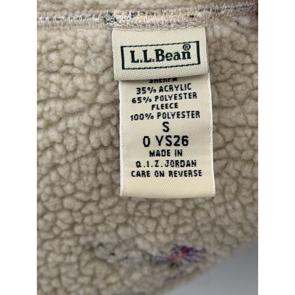 L.L. BEAN Sherpa-Lined Fleece Zip Up Jacket Mock Neck Lite Olive Green Small - Picture 6 of 8
